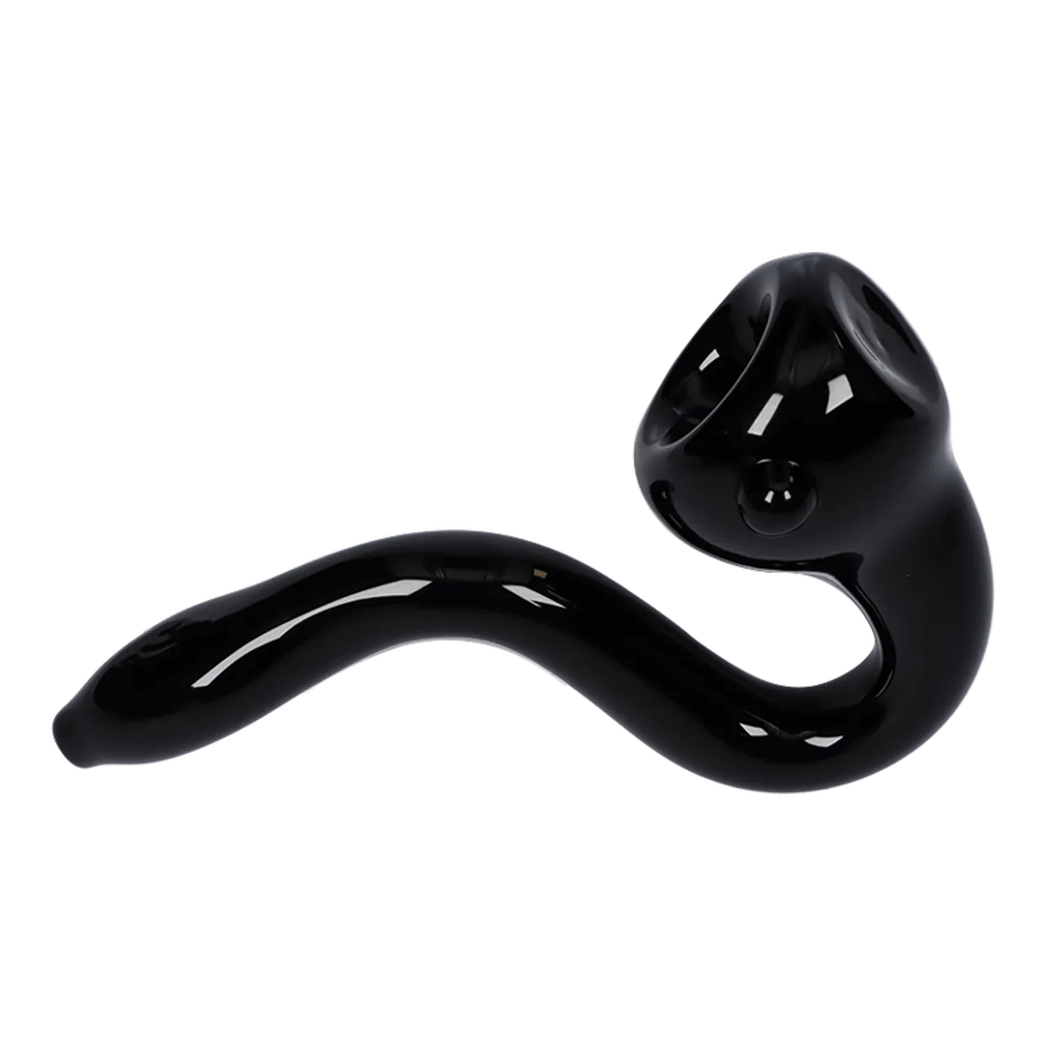 Valiant Each Valiant Small Glass Sherlock Pipe - Black - 4in. Handpipes