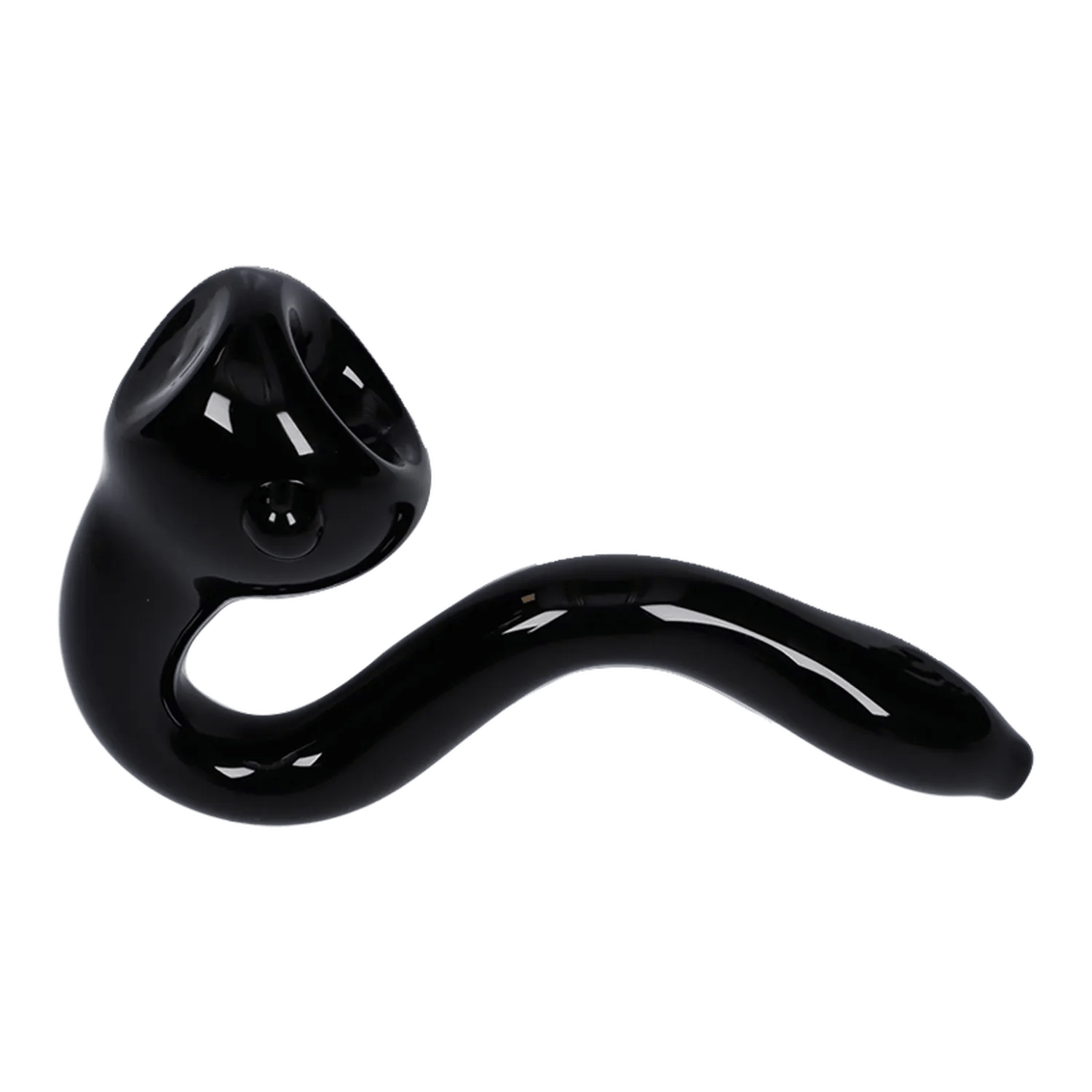 Valiant Each Valiant Small Glass Sherlock Pipe - Black - 4in. Handpipes