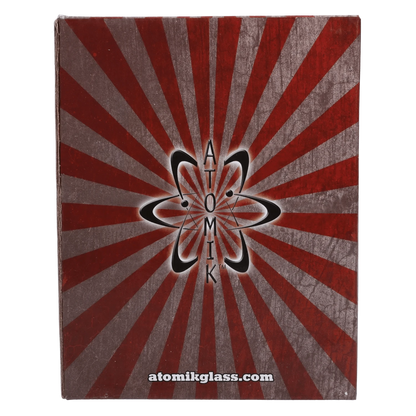 Front view of the Atomik Siena Recycler Dab Rig with a radial burst background pattern.