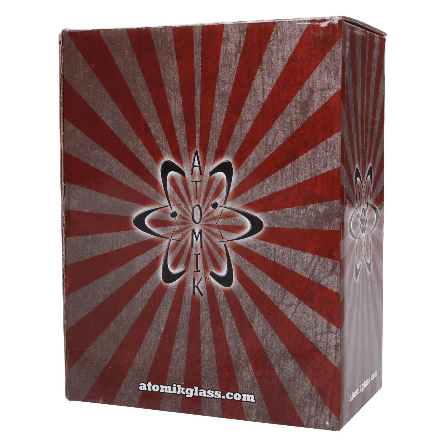 Front view of the Atomik Siena Recycler Dab Rig with a dark, patterned background and a unique, modern design.