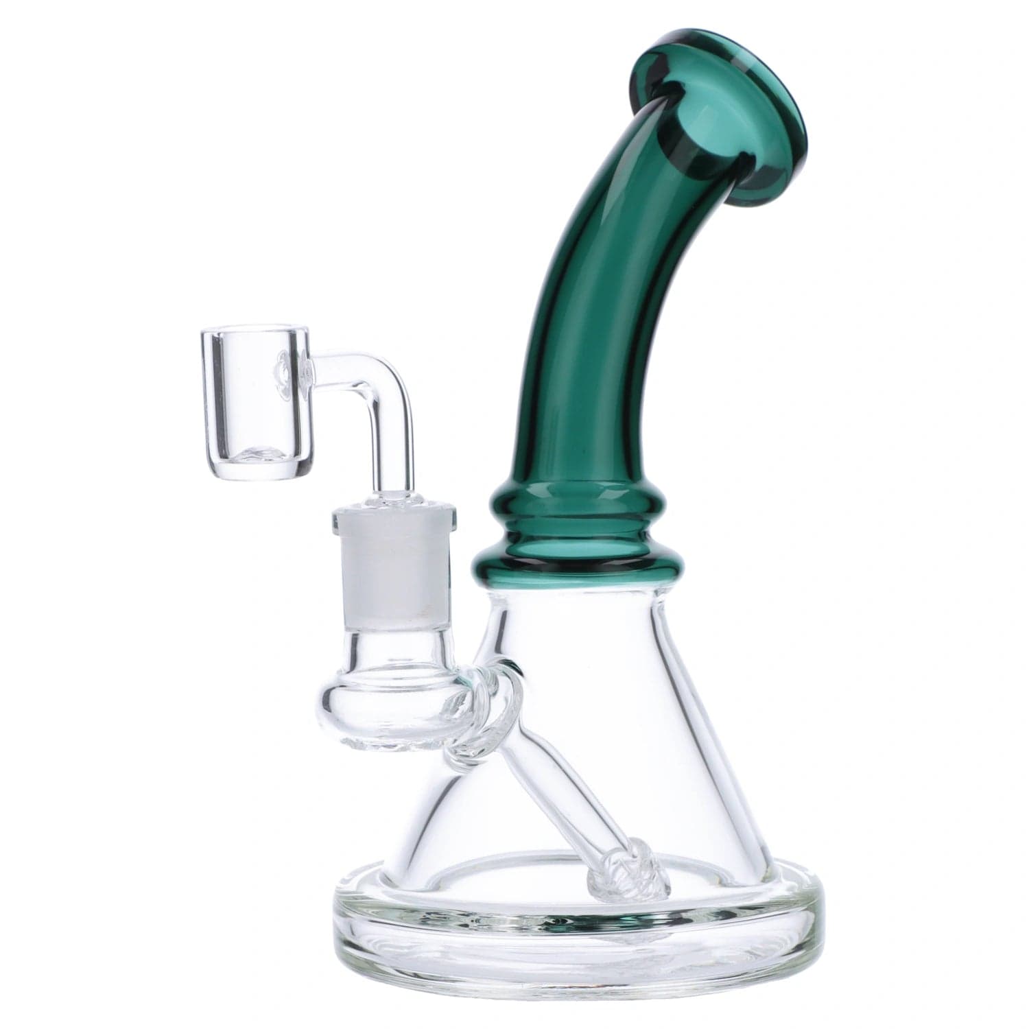 Valiant Each Valiant Bent Neck Mini Water Pipe - Teal - 7in. Dab Rigs