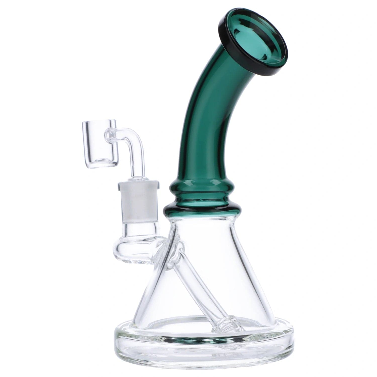 Valiant Each Valiant Bent Neck Mini Water Pipe - Teal - 7in. Dab Rigs