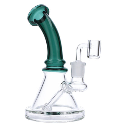 Valiant Each Valiant Bent Neck Mini Water Pipe - Teal - 7in. Dab Rigs