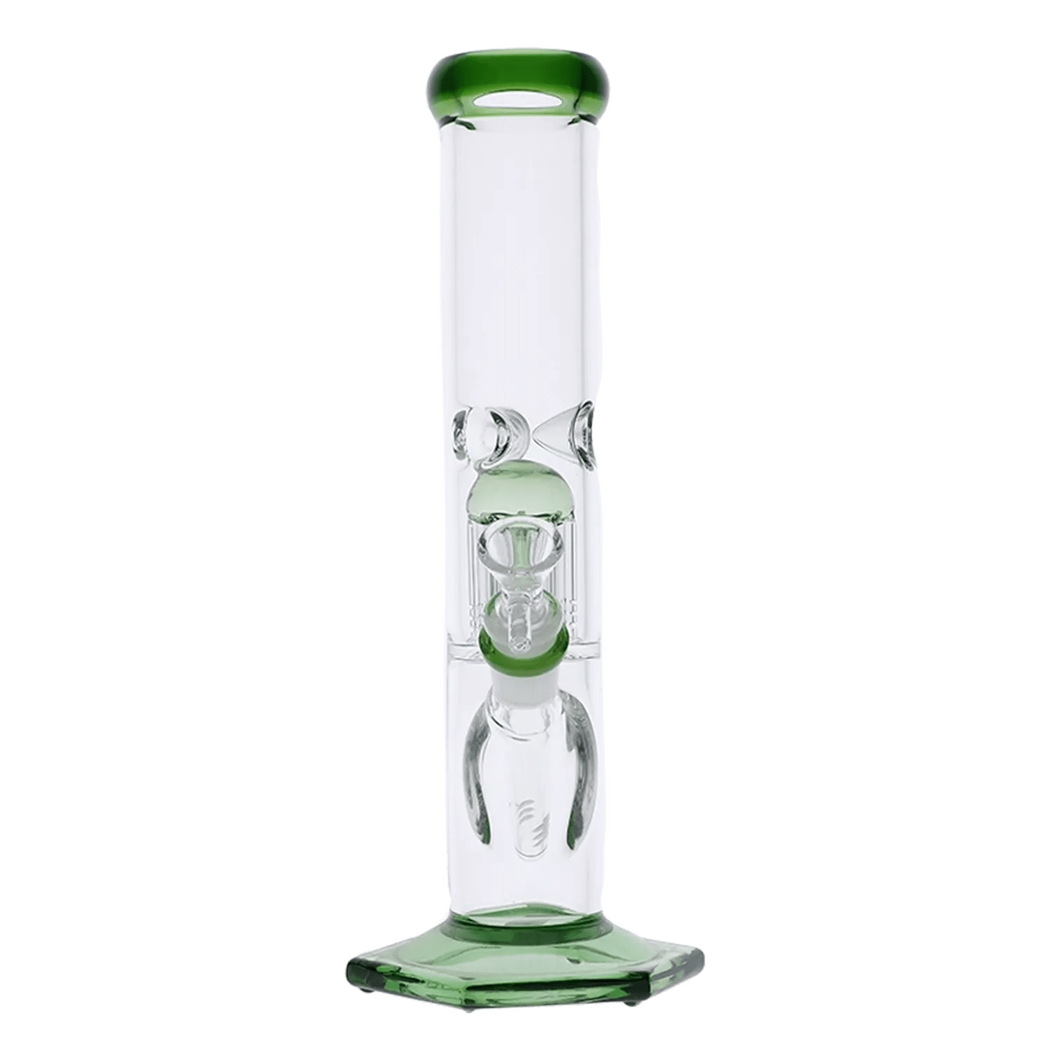 Valiant Each Valiant Hexagon Beaker w/ Tree Perc - Green - 12in. Bongs