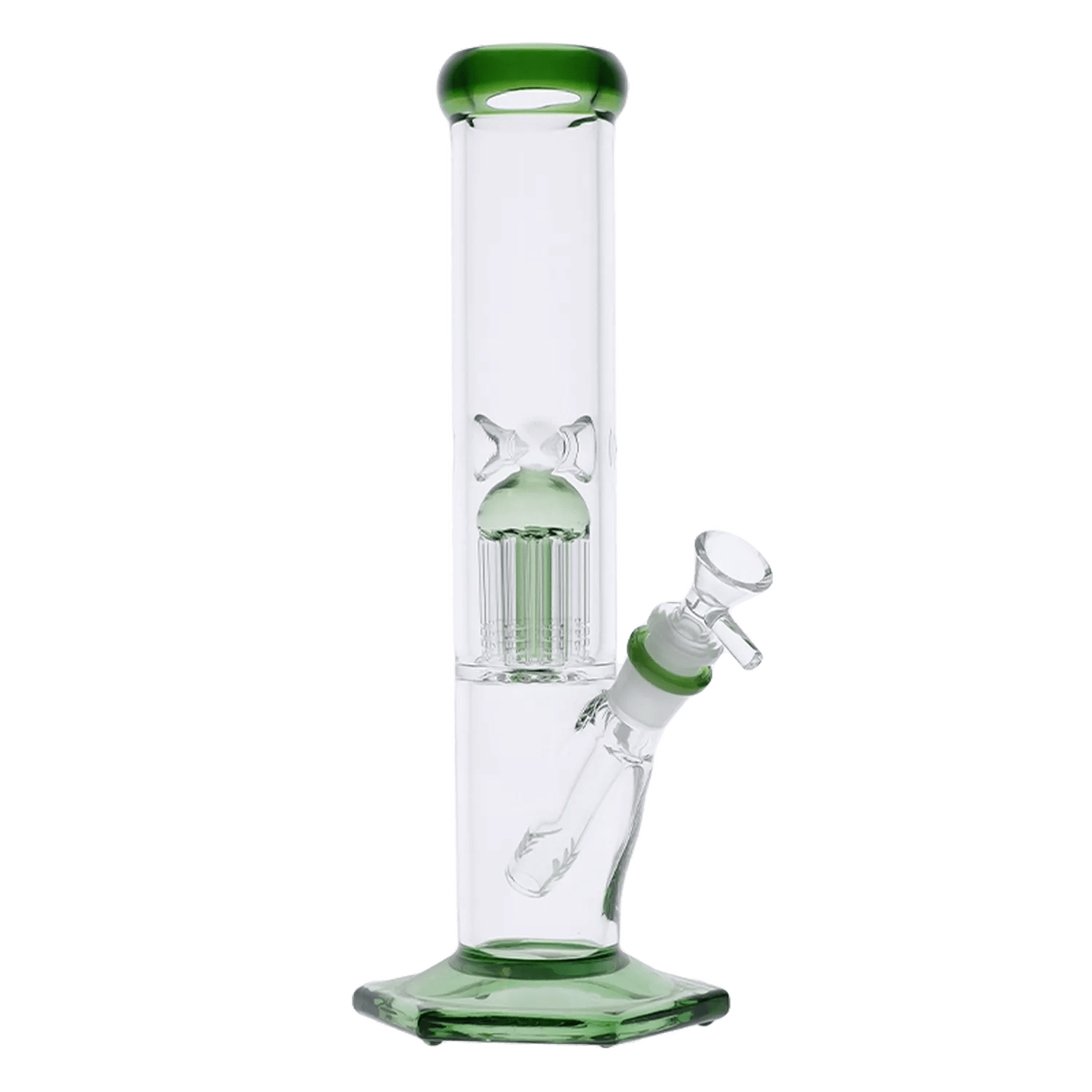 Valiant Each Valiant Hexagon Beaker w/ Tree Perc - Green - 12in. Bongs