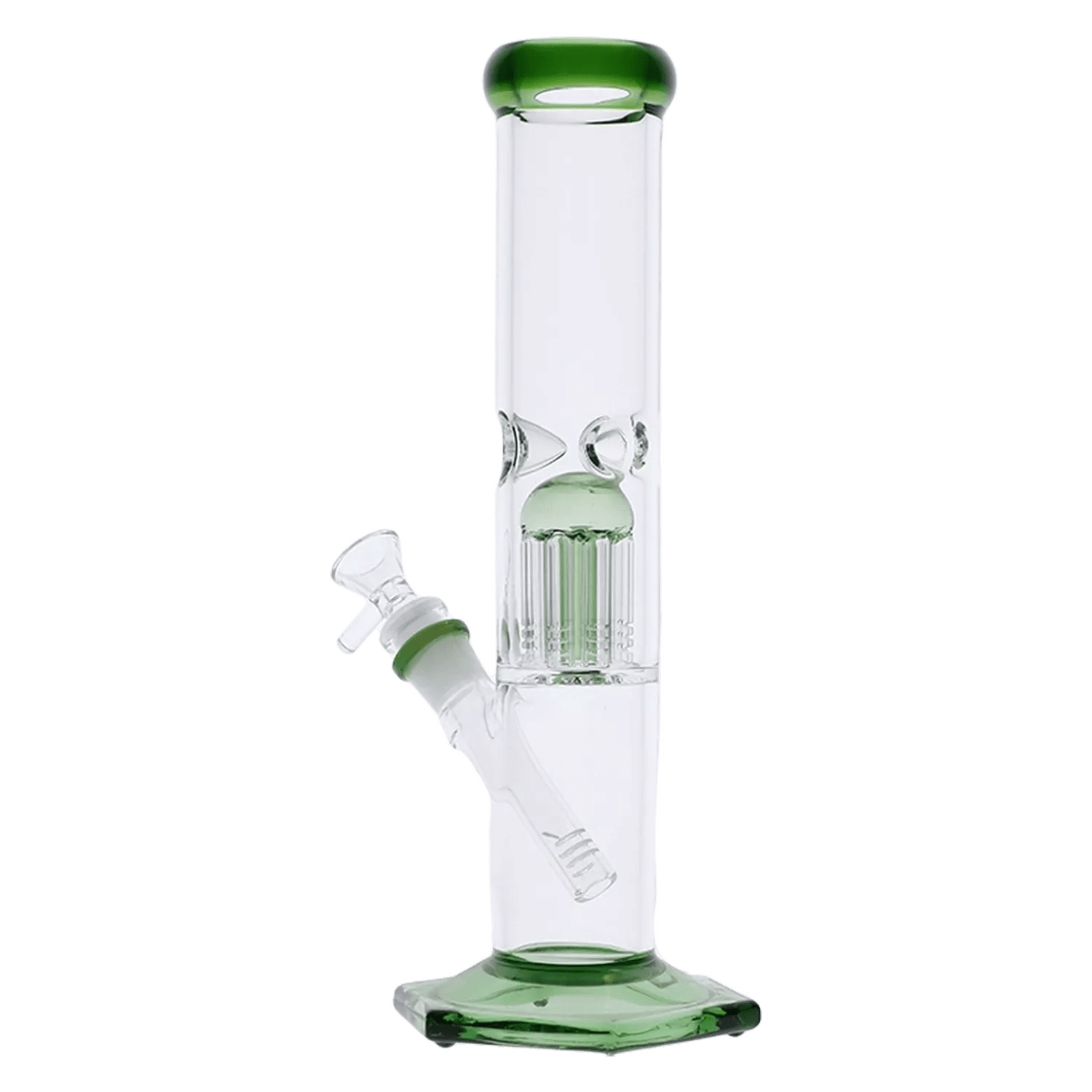 Valiant Each Valiant Hexagon Beaker w/ Tree Perc - Green - 12in. Bongs