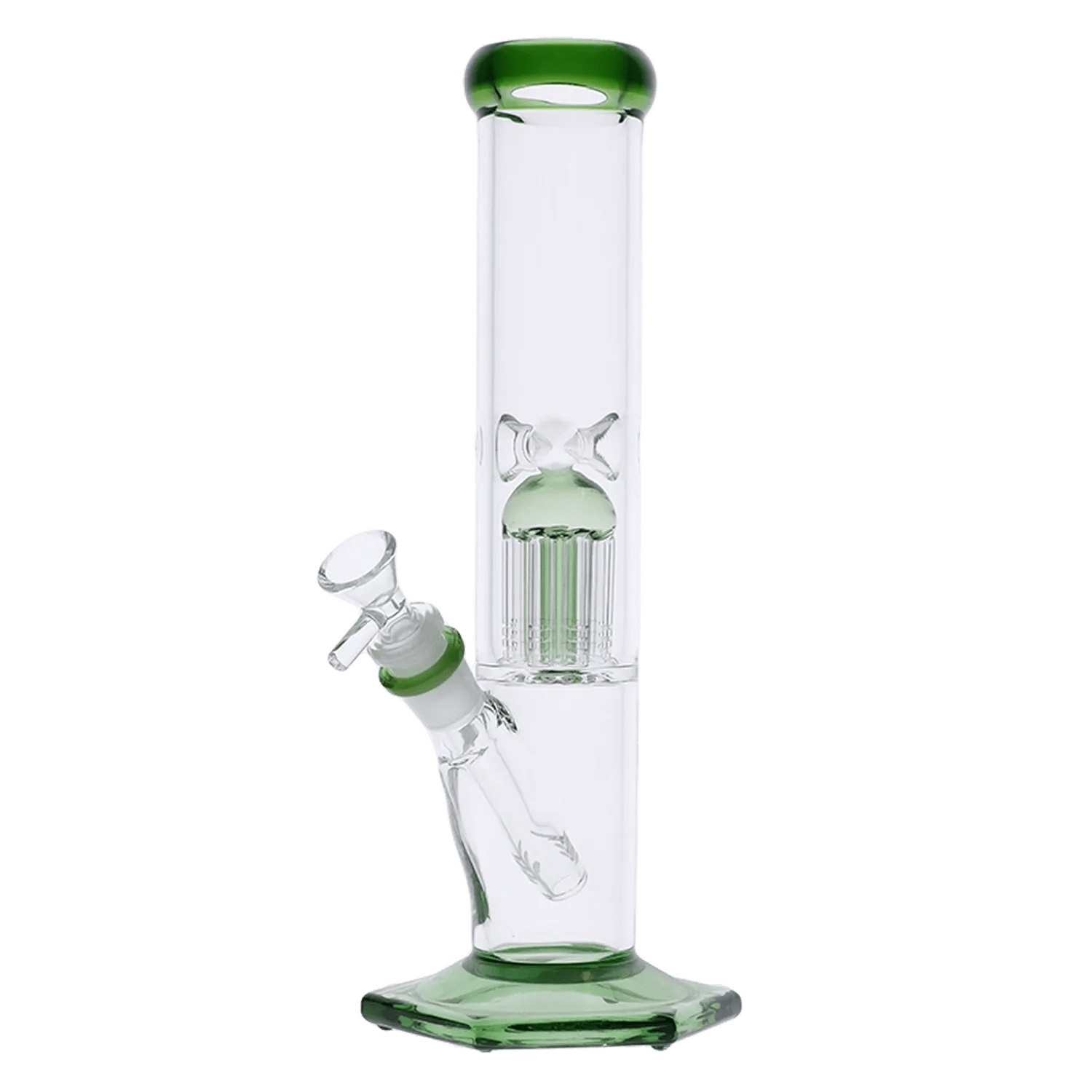 Valiant Each Valiant Hexagon Beaker w/ Tree Perc - Green - 12in. Bongs