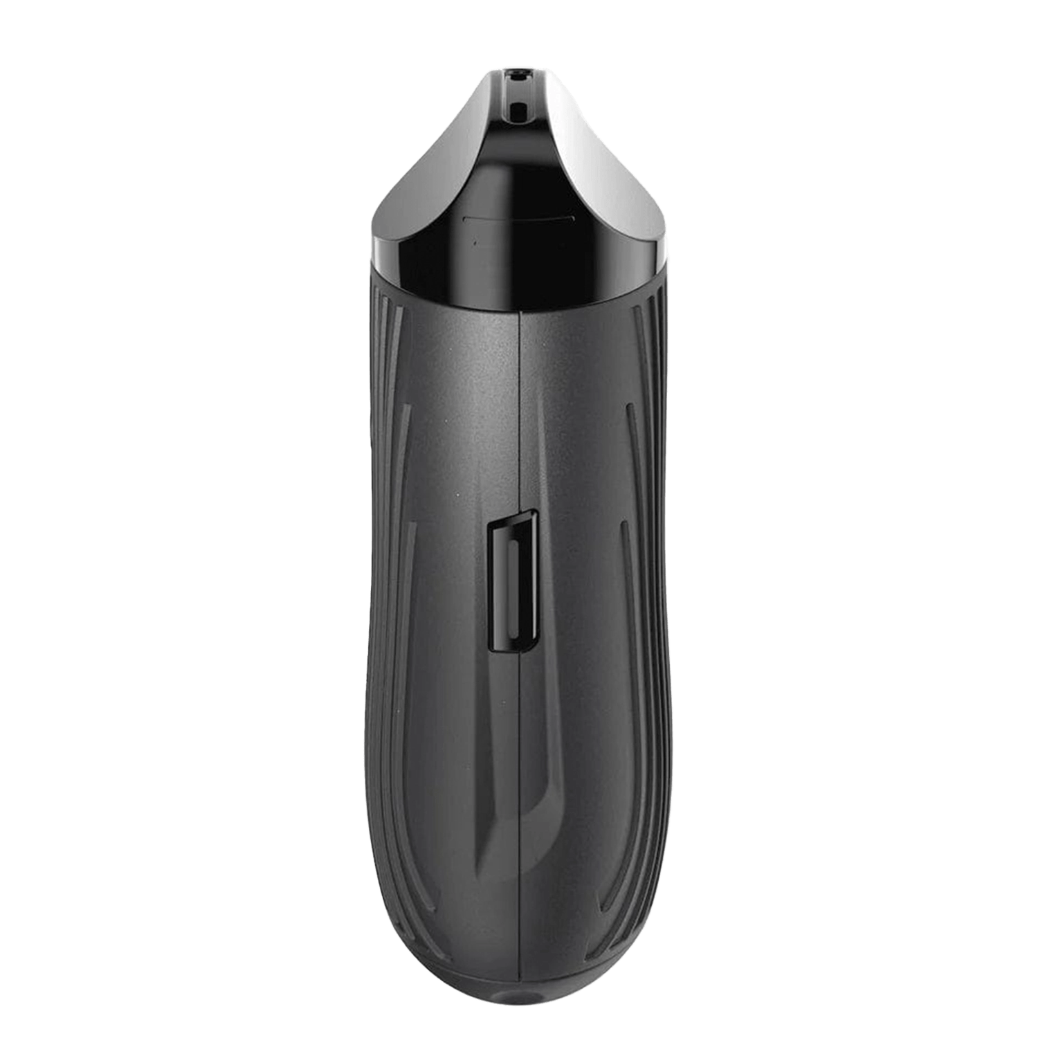 Front view of the Boundless CFC Lite, a black handheld vaporizer with a textured grip and a minimalist design.