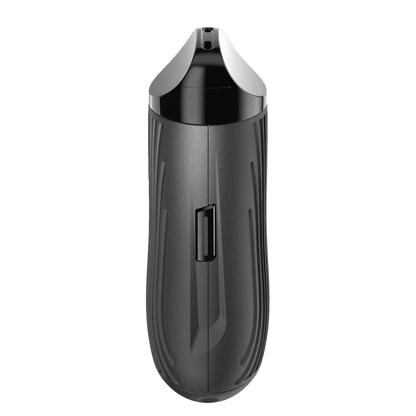 Front view of the Boundless CFC Lite, a black handheld vaporizer with a textured grip and a minimalist design.