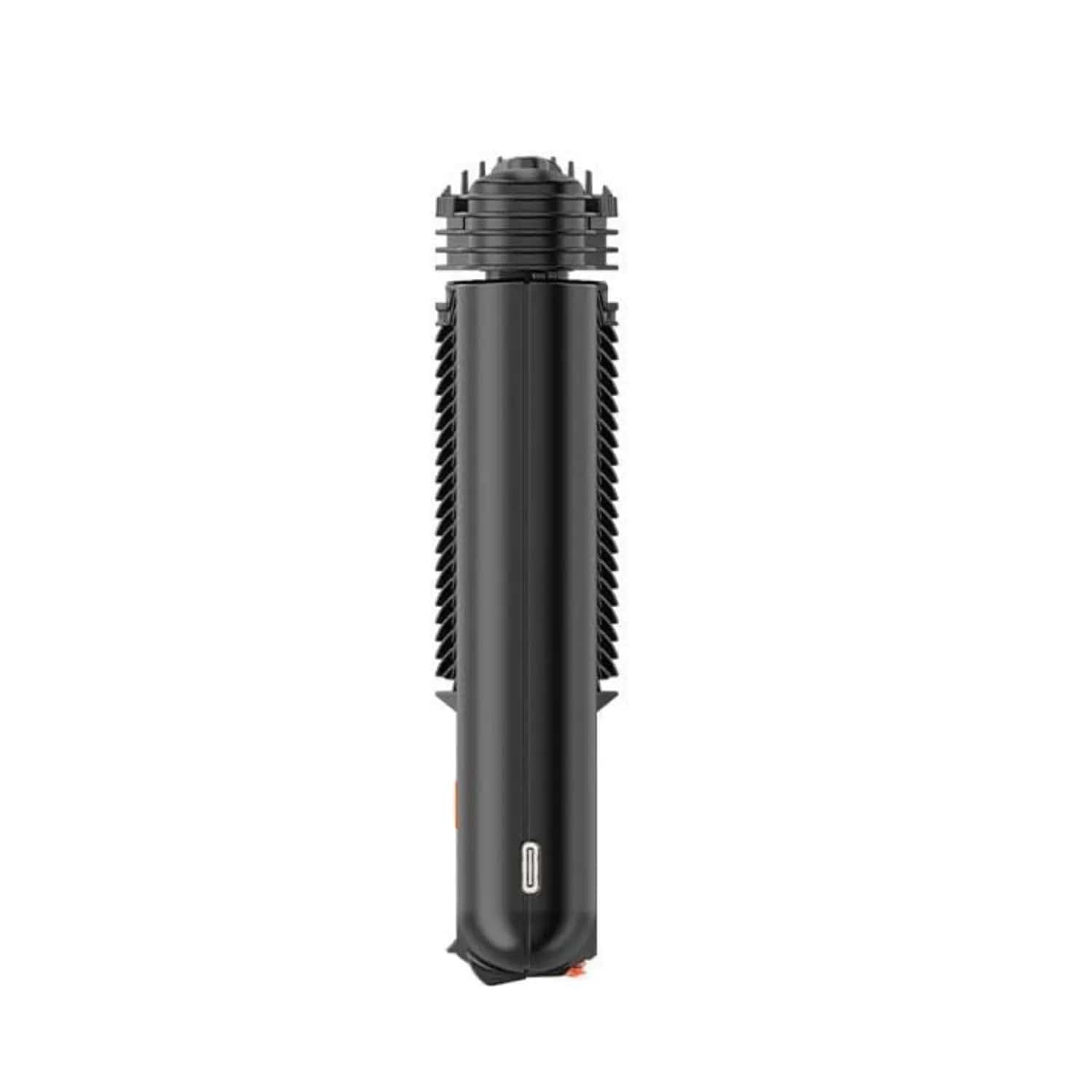 Front view of the Storz & Bickle Mighty+ Portable Vaporizer, a black handheld device with a minimalist design.