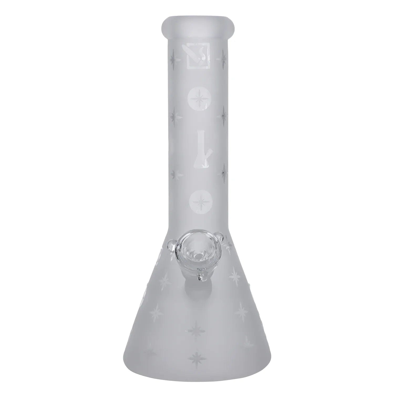 A studio shot of the 7-inch DHC Originals Stargazer Water Pipe, displaying its clear glass with a star-patterned design.