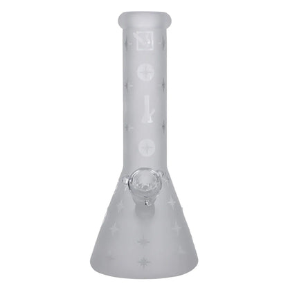 A studio shot of the 7-inch DHC Originals Stargazer Water Pipe, displaying its clear glass with a star-patterned design.