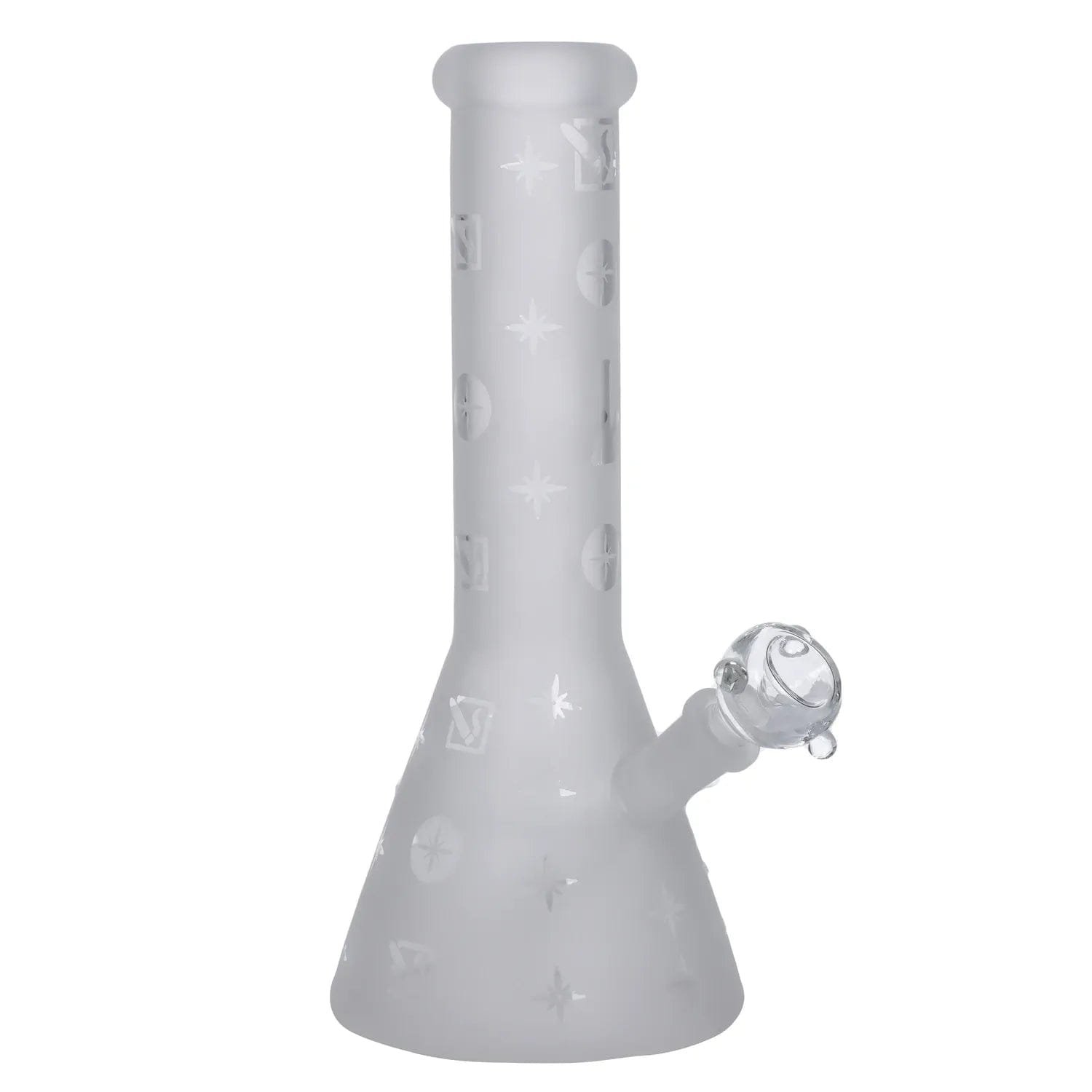 A studio shot of the 7-inch DHC Originals Stargazer Water Pipe, showing its clear glass construction and cylindrical shape.