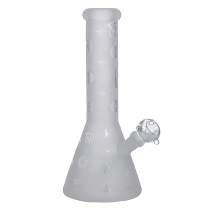 A studio shot of the 7-inch DHC Originals Stargazer Water Pipe, showing its clear glass construction and cylindrical shape.