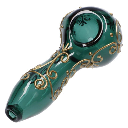 Valiant Each Valiant Golden Henna Spoon Pipe Teal | Canna Cabana Handpipes