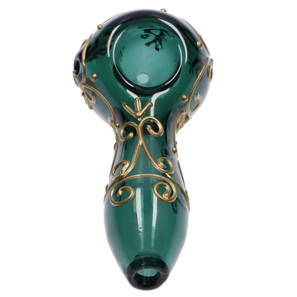 Valiant Each Valiant Golden Henna Spoon Pipe Teal | Canna Cabana Handpipes