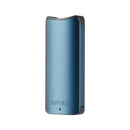 Front view of the blue DaVinci Artiq Concentrate Vaporizer, showcasing its sleek, modern design.