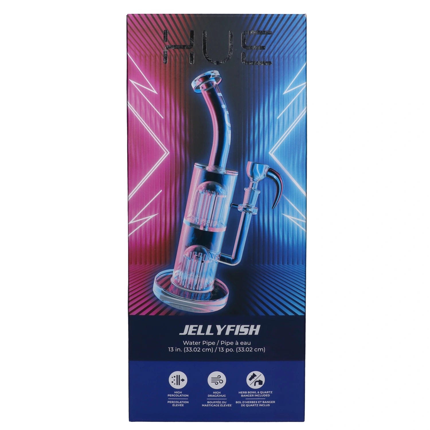 Hue Each Hue Jellyfish Water Pipe Clear - 13" Bongs