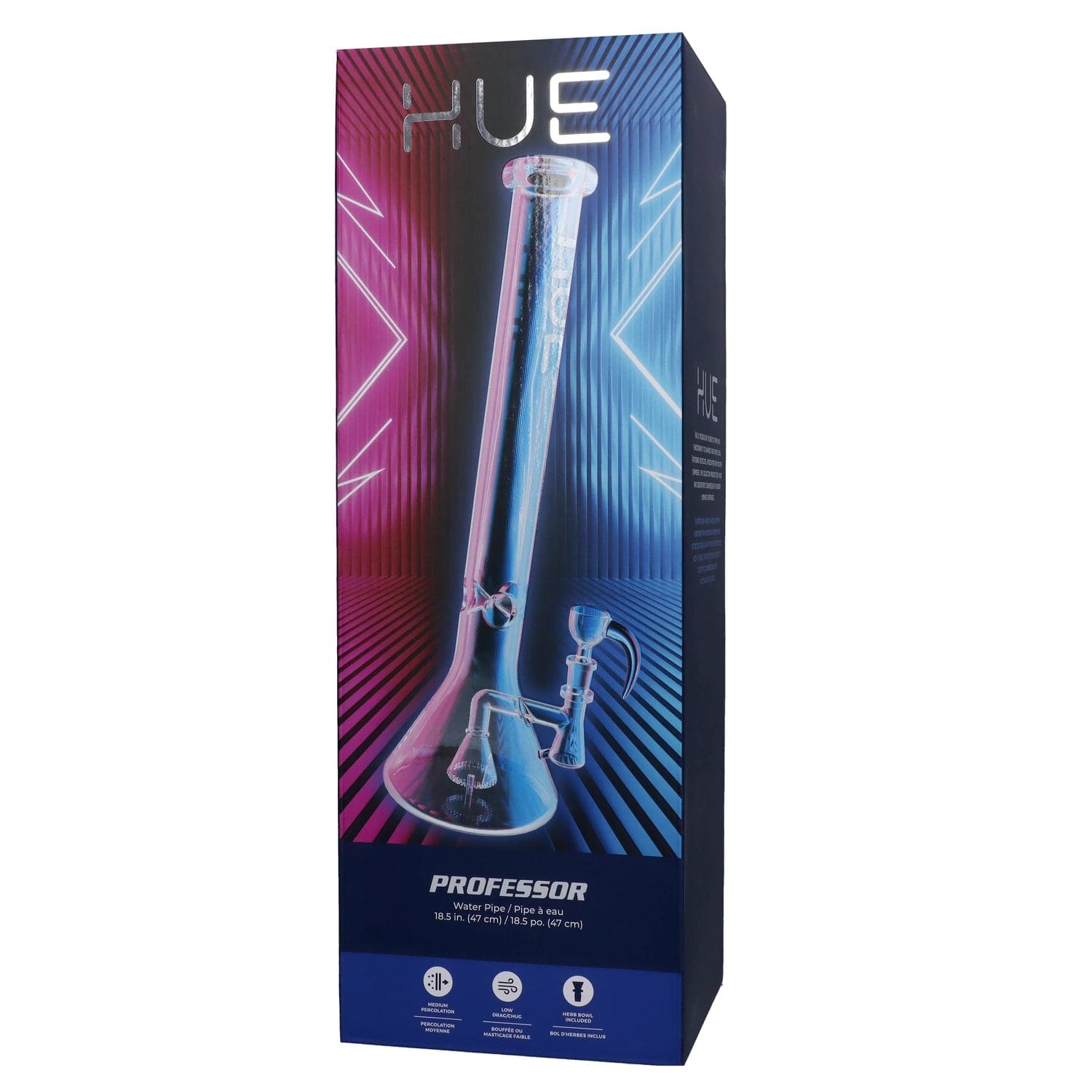 Hue Each Hue Professor Water Pipe Clear - 18.5" Bongs