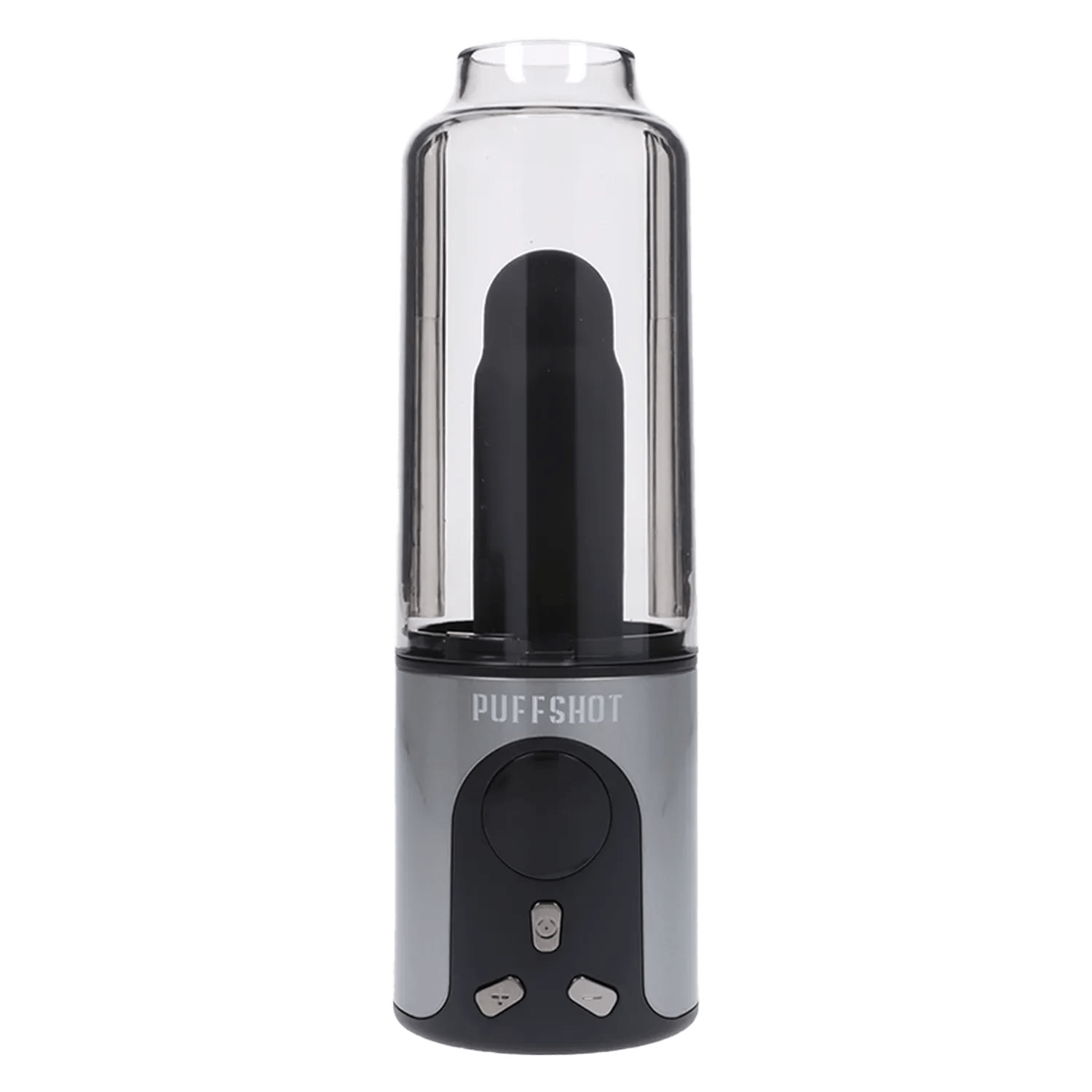 A centered, front view of the Puffshot Portable 510 Vape Cup in grey, showcasing its sleek, cup-like design.