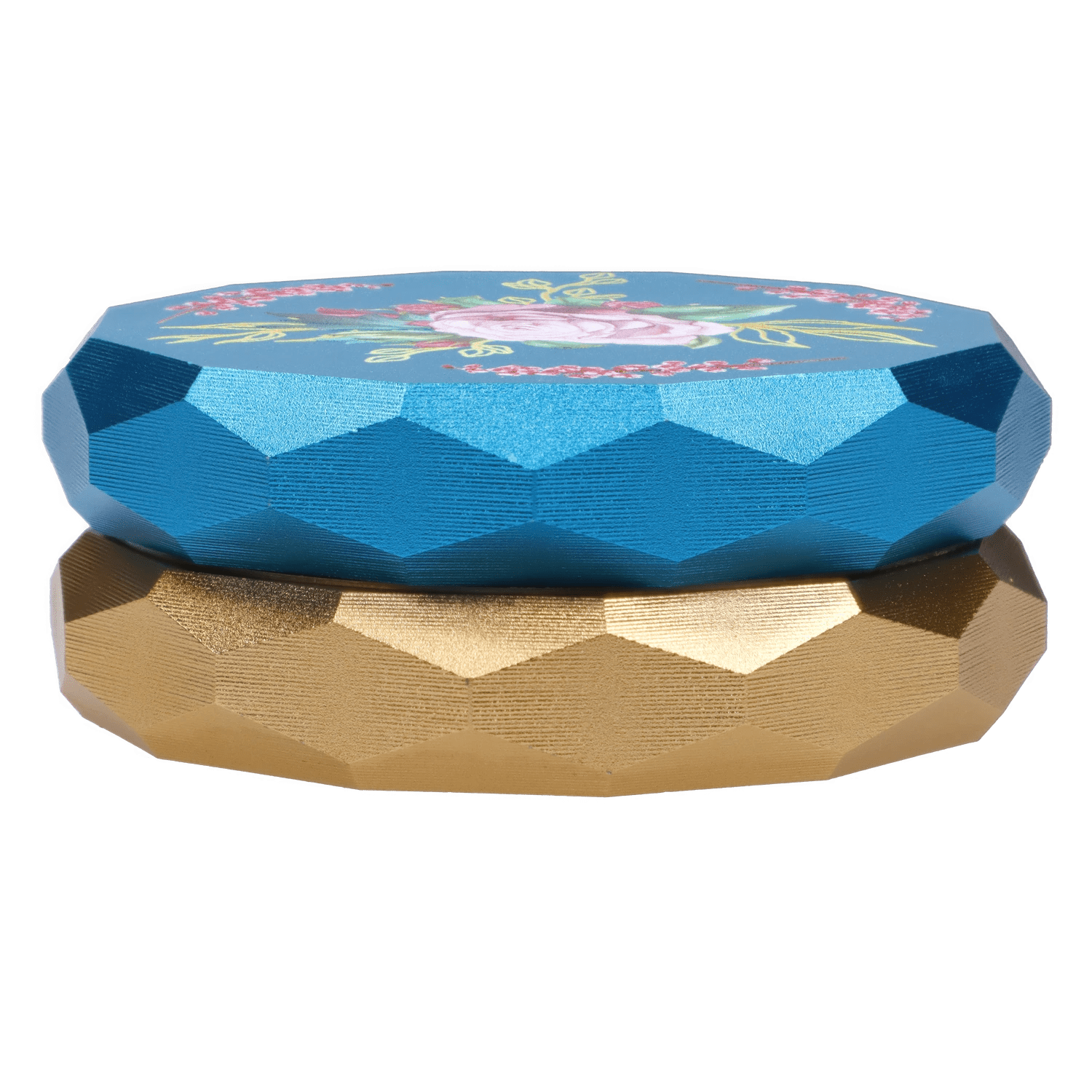 famous-design-floral-lush-2-stage-alu-grinder-teal-gold-lowest