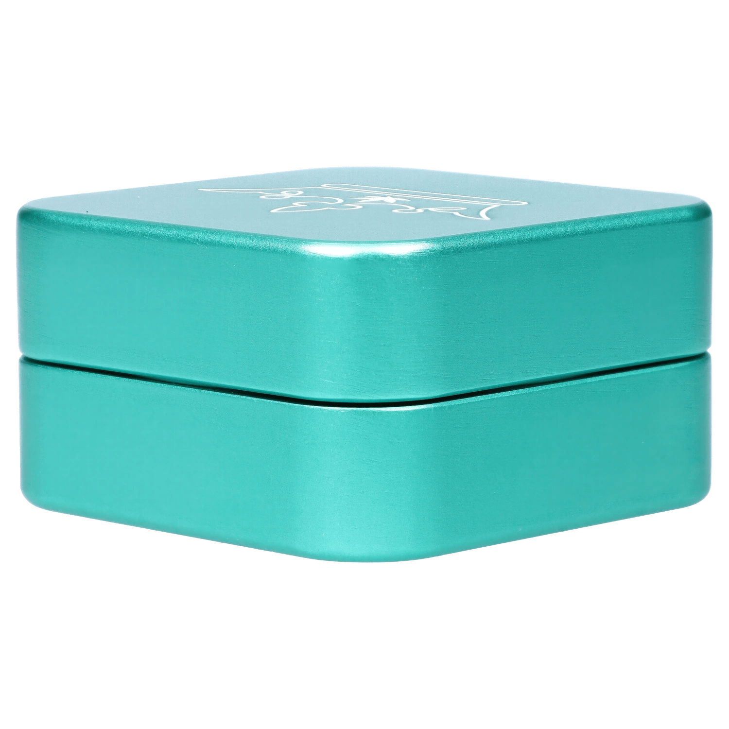 Front view of the Queen of Bud 2 Stage Grinder Aventurine, a metallic, multi-tiered grinder against a plain white background.