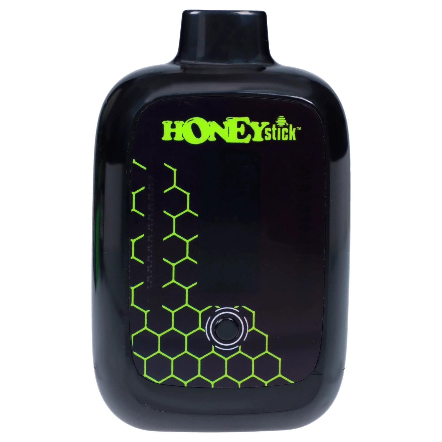 Front view of the Honeystick Duo Variable Voltage Plus, showing a sleek, black cylindrical device against a plain white background.