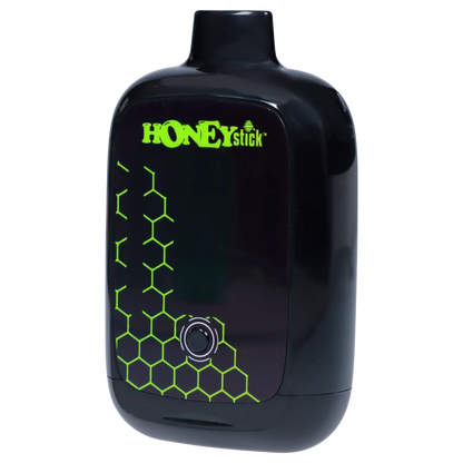 Front view of the Honeystick Duo Variable Voltage Plus, a black handheld vaporizer with a sleek, rounded design.