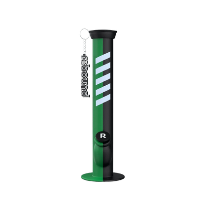 Front view of the Rebound Edition 2 - Straight - Black & Green, showcasing a black and green glass tube with a simple, cylindrical shape.