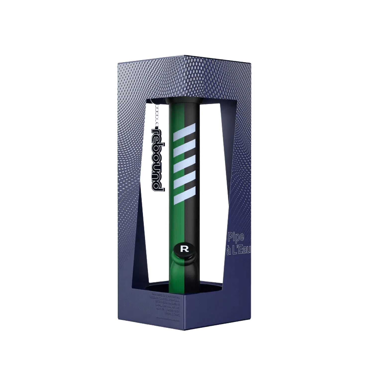 Front view of the Rebound Edition 2 - Straight - Black & Green, showcasing its sleek black and green color scheme against a dark background.