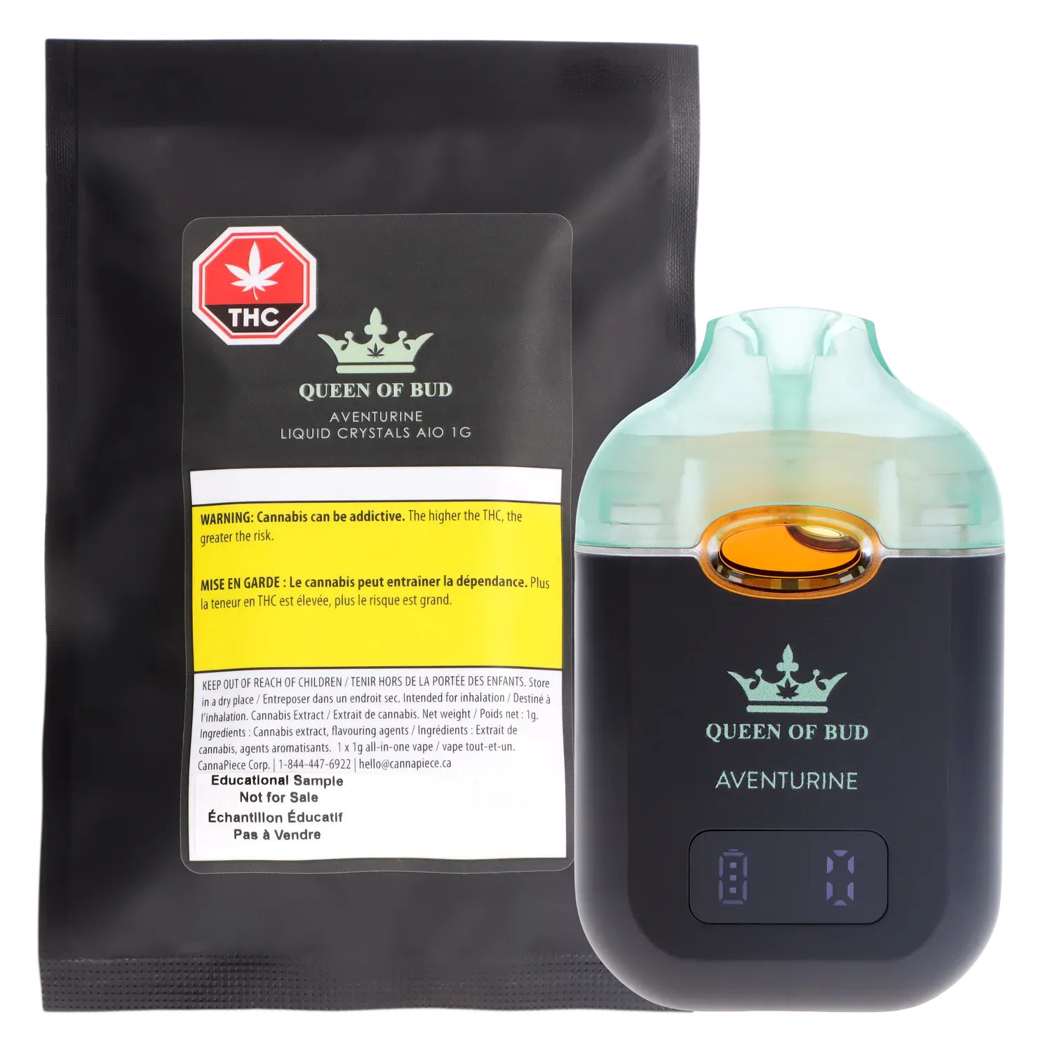 Queen of Bud 1 g Aventurine Liquid Crystals Disposable Vape Vapes