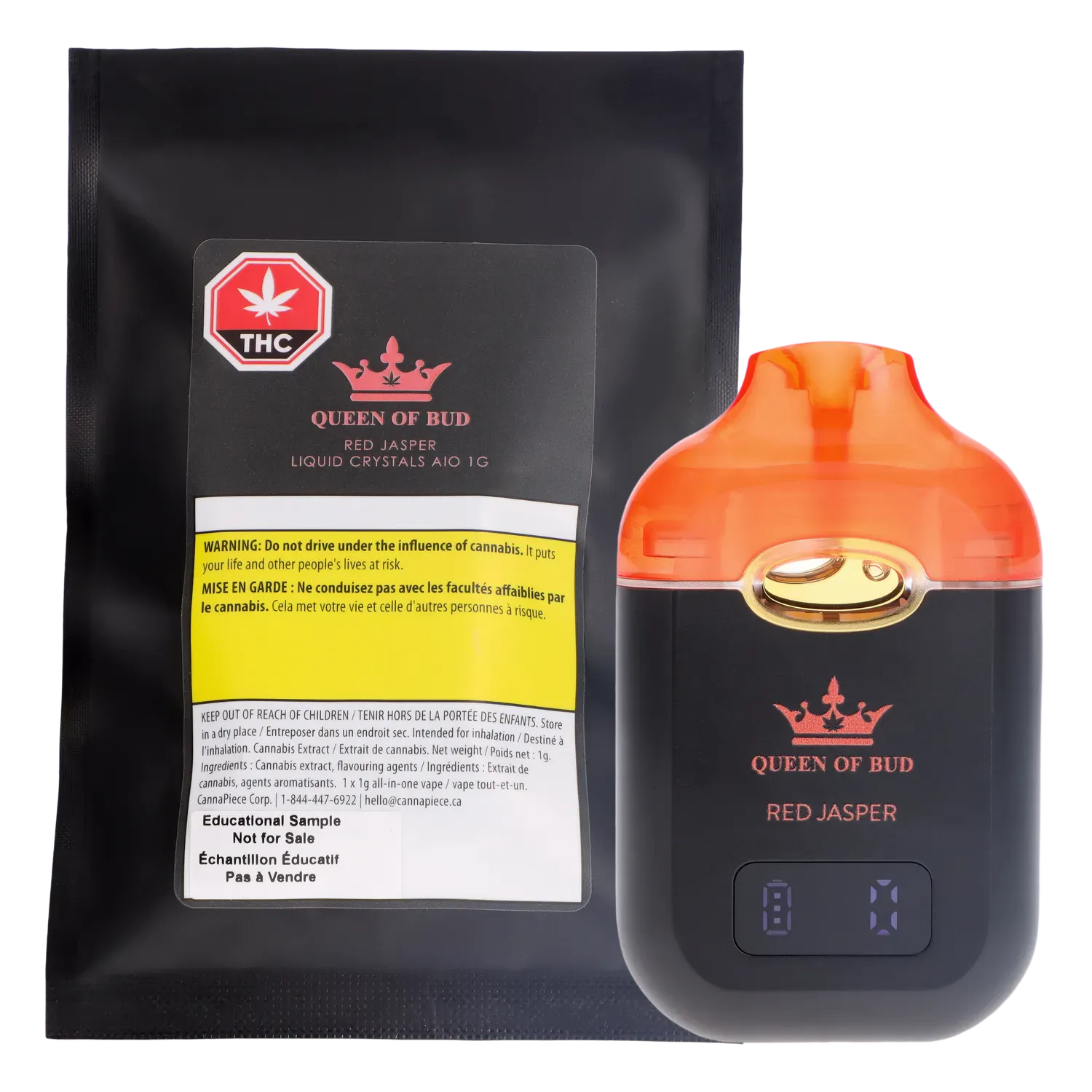 Queen of Bud 1 g Red Jasper Liquid Crystals Disposable Vape Vapes