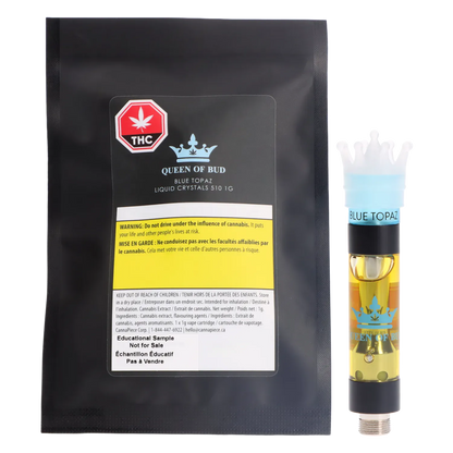 Queen of Bud 1 g Blue Topaz Liquid Crystals Vape Cartridge Vapes