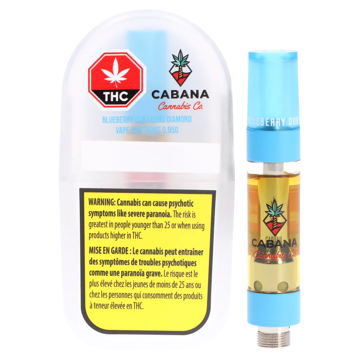 Cabana Cannabis Co. 0.95 g Blueberry Dub Liquid Diamonds Vape Cartridge Vapes