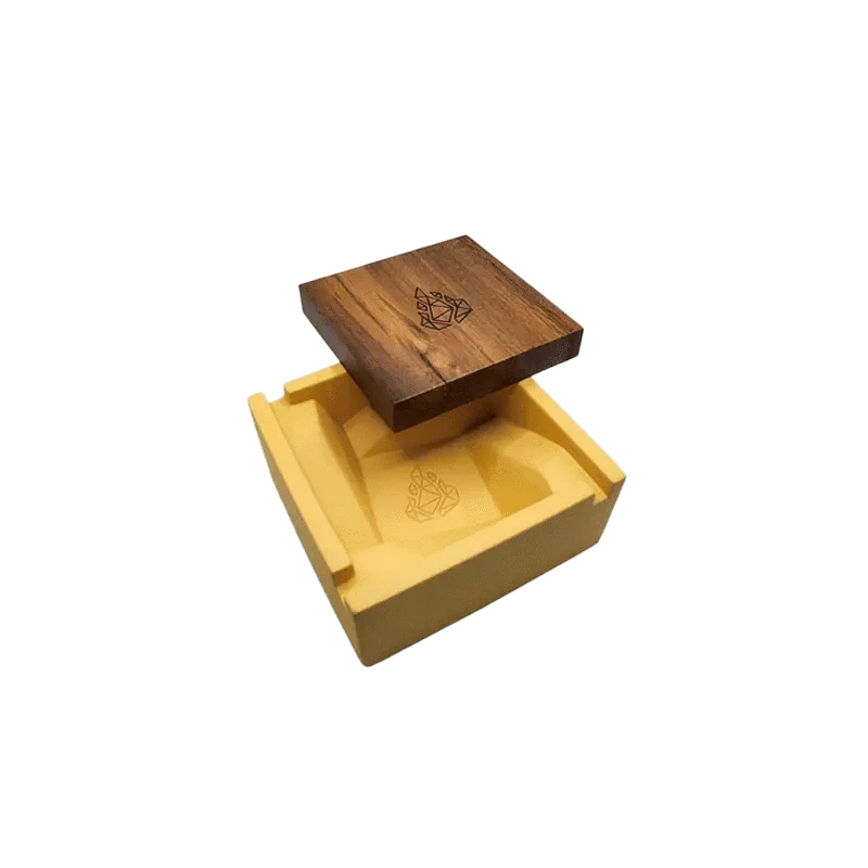 A top-down view of the BRN Briq Concrete Ashtray (Marble) with a smooth, textured surface and a neutral gray tone.