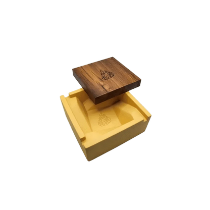 A top-down view of the BRN Briq Concrete Ashtray (Marble) with a smooth, textured surface and a neutral gray tone.
