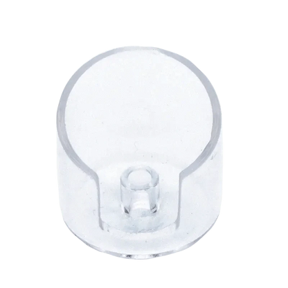 A top-down view of the Valiant Quartz Carb Cap for Banger, showcasing its clear quartz construction.