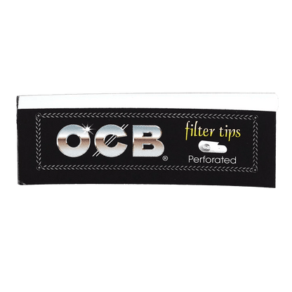 A close-up of the OCB Premium Black Filter Tip Booklets, showing the dark cover and brand logo.