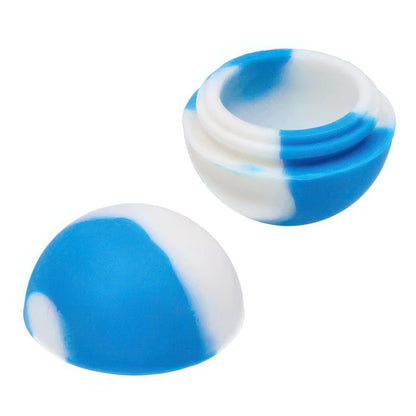A close-up of the Valiant Silicone Ball Container, showcasing the smooth, rounded shape and assorted color of the 5.6ml container.