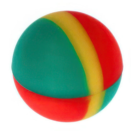 Front view of the Valiant Silicone Ball Container, a colorful, round container with a smooth surface.