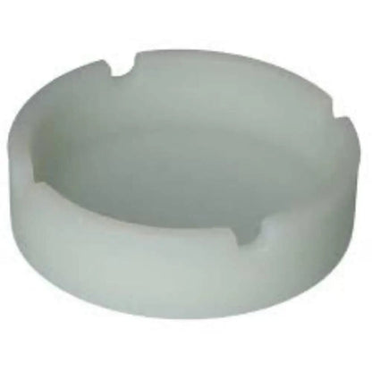 A top-down view of the Valiant Silicone Round Glow in The Dark Ashtray, showing its circular shape and smooth surface.