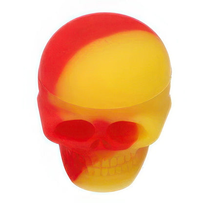Front view of the Valiant Silicone Skull Container, showing the assorted 3 ml container with a smooth, rounded shape.