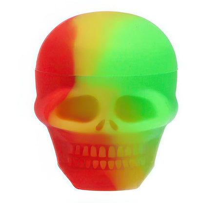Front view of the Valiant Silicone Skull Container, a colorful, 3 ml skull-shaped container with a smooth, matte finish.