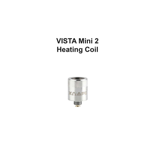 Close-up of the XVape Vista Mini 2 Heating Coil, showcasing its metallic construction and circular design against a plain white background.