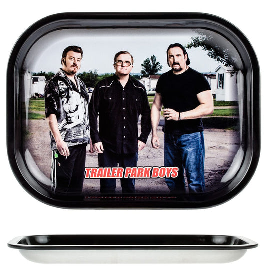 The TPB Classic Tray-Small displays a close-up image of three men on a sunny day, resembling a promotional scene.