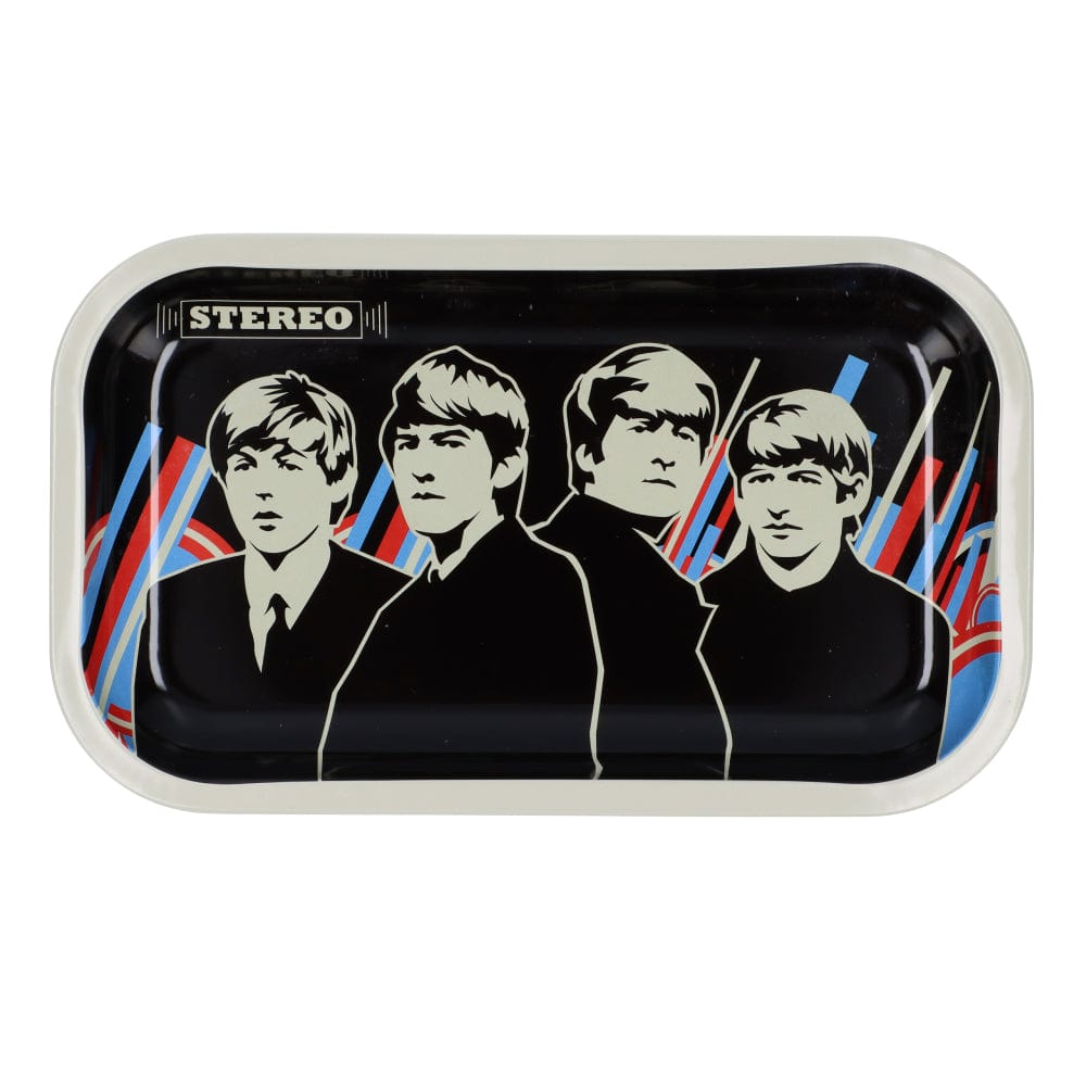 The medium Rock Legends-Fab4 Abbey Road Rubber Soul Rolling Tray displays a black and white image of The Beatles crossing Abbey Road.