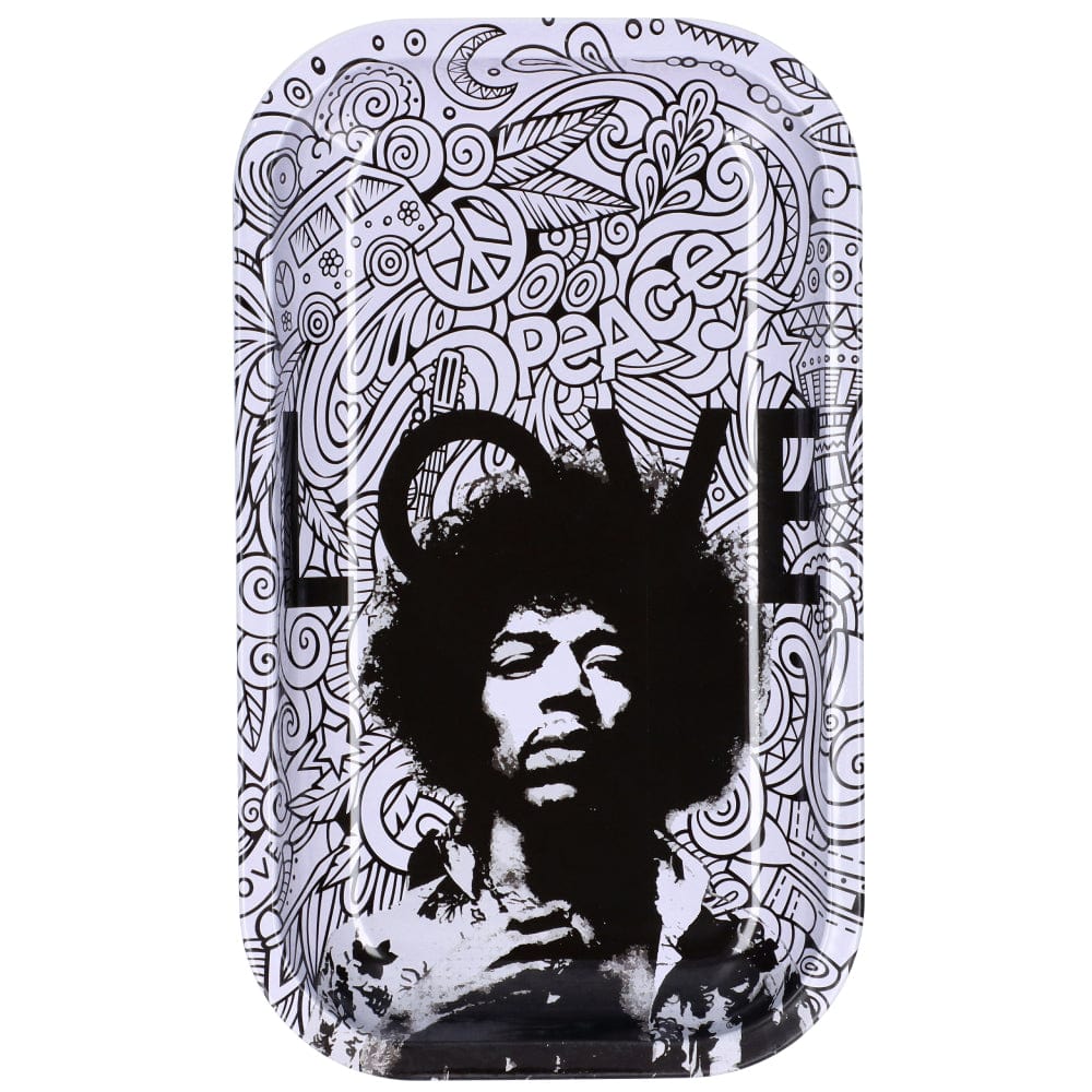 Front view of the Rock Legends Jimmy-Love Tray-Medium, showcasing a portrait within a sleek, rectangular tray.