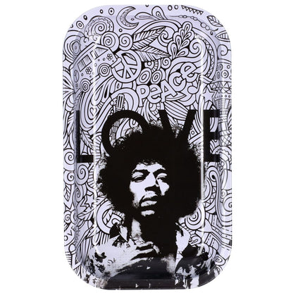 Front view of the Rock Legends Jimmy-Love Tray-Medium, showcasing a portrait within a sleek, rectangular tray.