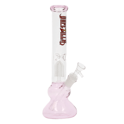 Dopezilla Each Dopezilla Double Bell Bottom Water Pipe - Pink - 12in. Bongs