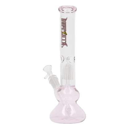 Dopezilla Each Dopezilla Double Bell Bottom Water Pipe - Pink - 12in. Bongs